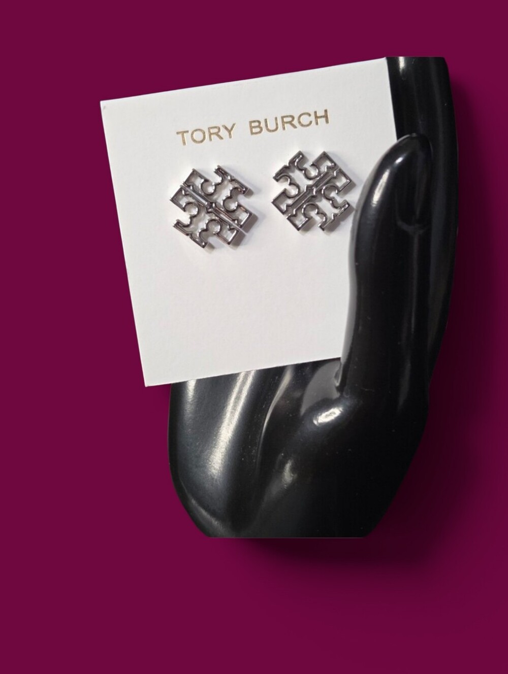 TORY BURCH Britten Logo Stud Earrings New